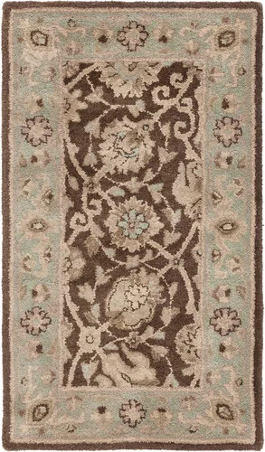 Vista 12 de SAFAVIEH Colección Antigüedades - Alfombra de 6' redonda, marrón y verde, hecha a mano, diseño oriental tradicional de lana, ideal para áreas