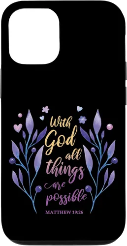 Vista 28 de with God All Things are Possible Matthew 19:26 Christian Case for iPhone 16