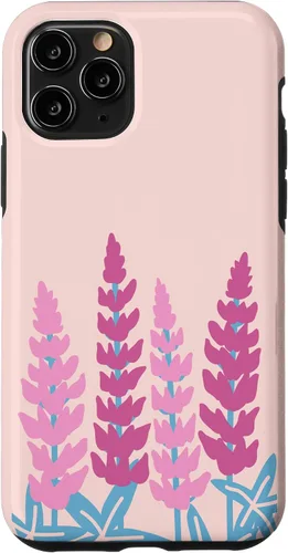 Vista 10 de iPhone 14 Lindo altramuz polyphyllus flor púrpura planta floral para mujeres caso