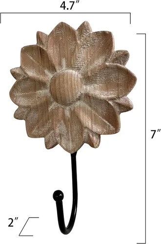 Vista 5 de dwellington Ganchos para Toallas con Flores Ganchos Decorativos Colgador para Colgar Ropa, Llaves, Toallas - Gancho Decorativo de Montaje en Pared