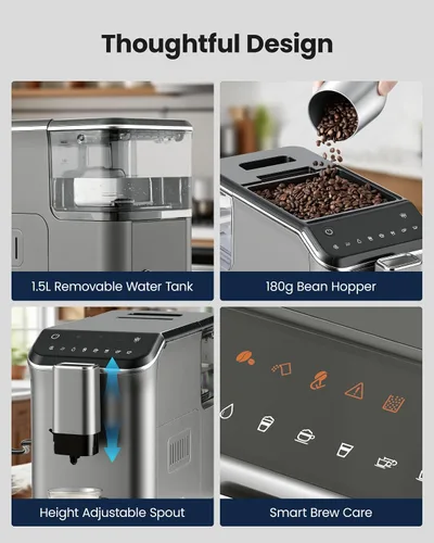 Vista 8 de Máquina automática de café expreso con molinillo y espumador