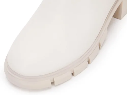 Vista 5 de Botines con elástico al tobillo y plataforma para mujer, tacón ancho, suela de lengüeta, antideslizantes, cómodos botines tipo Chelsea