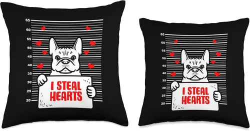 Vista 3 de French Bulldog Valentine's Day Gifts Cojín francés Bulldog Dog Lover para el día de San Valentín, 16 x 16 pulgadas, multicolor
