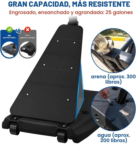 Vista 6 de IGL Aro de Baloncesto para Exteriores con Tablero Irrompible de 52 Pulgadas, Aro de Baloncesto Portátil para Exteriores de 10 Pies de Altura