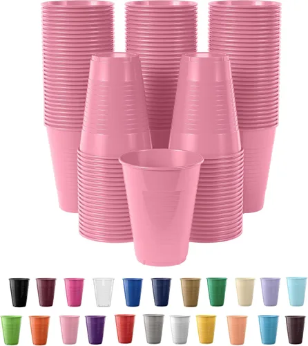 Vista 42 de Party Solids Vasos de plástico negros - 12 onzas, paquete de 100