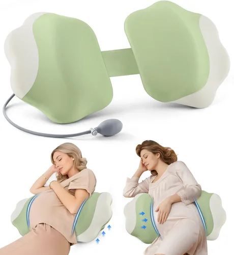 Vista 8 de DONAMA Almohada de embarazo para dormir, desmontable y ajustable, almohada de maternidad de apoyo de doble cara, agradable a la piel para mujeres