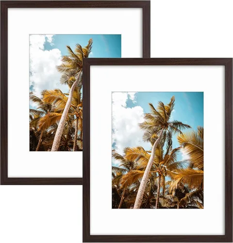 Vista 58 de Frametory, Marco de fotos de 11 x 14 pulgadas con paspartú para fotos de 8 x 10 pulgadas, moldeado ancho de vidrio de alta definición, accesorios