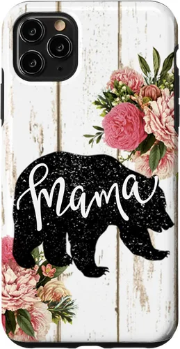 Vista 4 de Funda para iPhone 12 mini rústico de la casa rural linda mamá Woodgrain Shiplap Board Mama Bear