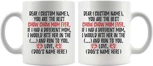Vista 5 de Taza personalizada Chow Chow Dog Mom para mujer, Chow Chow Dog Mom, Chow Chow Dog Mommy Cup, Chow Chow Dog Owner Present, Chow Chow Dog Dog Mug