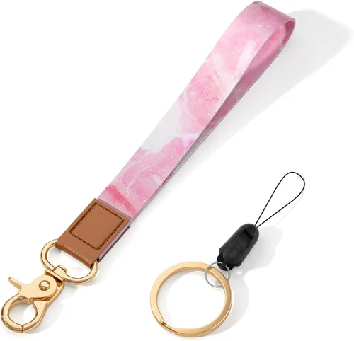 Vista 15 de Cordón de muñeca para llaves, lindo cordón de correa de muñeca, soportes para llavero, llavero de pulsera, correas de muñeca para llaves Flor negra