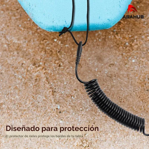 Vista 5 de Abahub Bobina SUP Correa,Correas de tablero de paleta en espiral de 10 pies negro (Black Lite)