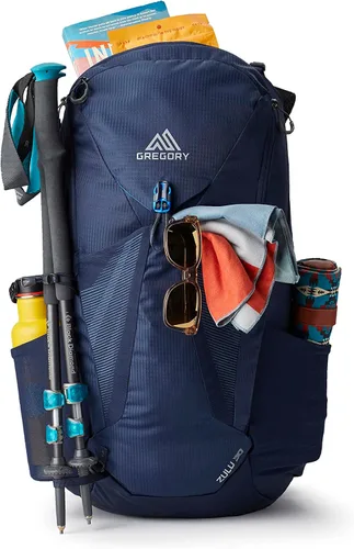 Vista 2 de Mochila Gregory Zulu Unisex para Senderismo/Camping, Cinturón de Cadera Freefloat, Manguito de Hidratación Interno para Bolsa de Agua, Halo azul
