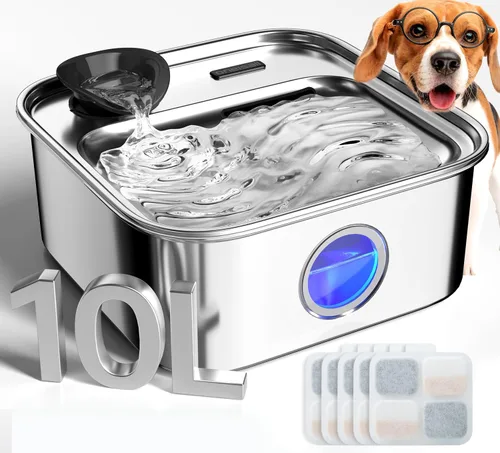 Vista 8 de oneisall 8Set filtros para fuente de agua de perro de acero inoxidable de 10L/2.64 galones