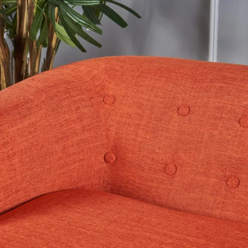 Vista 7 de Christopher Knight Home Bridie Mid-Century - Sofá biplaza moderno, tela naranja apagada