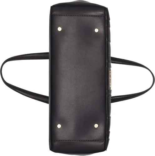 Vista 3 de Calvin Klein Lock Linear Stitch acolchado Daytona cuero declaración Satchel