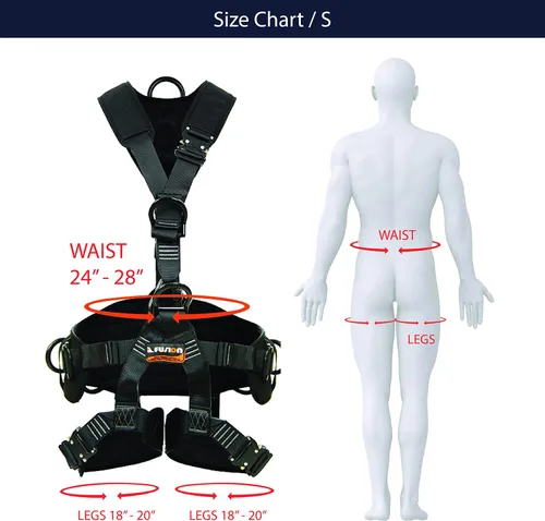 Vista 6 de Fusion Tac Rescue Arnés táctico de cuerpo completo Eva acolchado resistente ajustable con cremallera 23kn