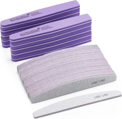 Vista 10 de Kit de 35 limas y pulidores de uñas de grano 100/180, bloques de lijado y pulido reutilizables, limas de esponja de doble cara, tableros de esmeril