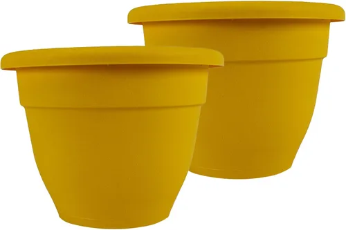 Vista 14 de The HC Companies, Caribbean - Maceta de plástico y ligera de 6 pulgadas para interiores y exteriores, maceta para hierbas y flores, color negro