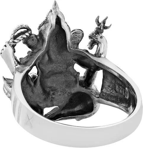 Vista 3 de AeraVida - Anillo de plata de ley 925 con figura de Ganesh