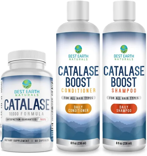 Vista 3 de Best Earth Naturals Catalase Formula Champú para apoyar la vitalidad del cabello y la salud del cabello para mujeres y hombres, 8 onzas líquidas