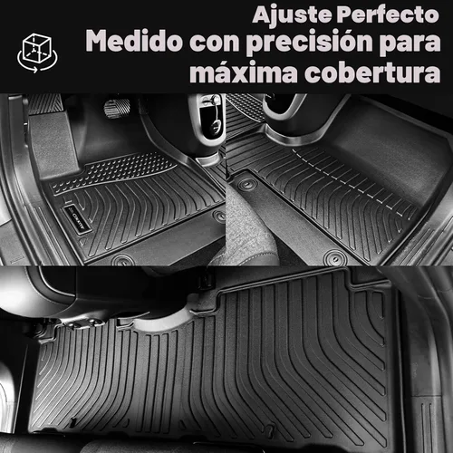Vista 4 de Auxko Alfombrillas para todo tipo de clima, tapete de carga con respaldo para Honda Pilot 8 pasajeros 2016-2022, forros de elastómero termoplástico