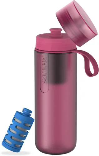 Vista 13 de PHILIPS Water GoZero - Botella de agua activa sin BPA con filtro de agua de río/lago/manantial para senderismo, campamento y fitness, filtro de agua