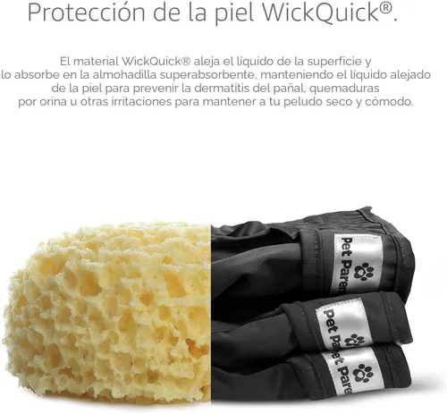Vista 3 de [Usado] Pet Parents - Pañales lavables para perros (3 unidades), pañales duraderos y de alta calidad para machos y hembras