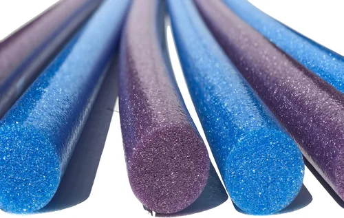 Vista 2 de Solid Core - Fideos de natación extra largos de 60 pulgadas, paquete de 6 fideos de espuma de núcleo sólido de lujo (azul morado)