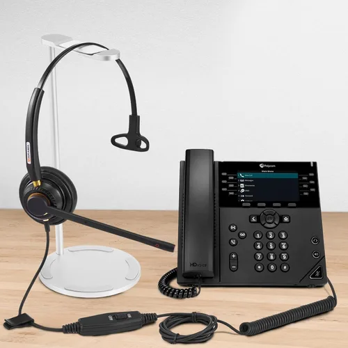 Vista 6 de Arama Auriculares de teléfono con cable mono con micrófono con cancelación de ruido compatibles con ShoreTel Plantronics Polycom Zultys Toshiba NEC