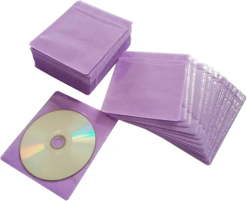 Vista 9 de Fundas para CD/DVD/BluRay, funda de plástico de repuesto de doble cara para carpetas de almacenamiento de CD y DVD, paquete de 100 unidades (azul)