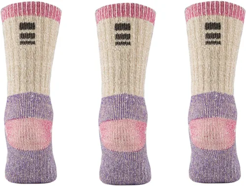 Vista 2 de MERIWOOL - Calcetines de lana merino, para senderismo para niños (3 pares)