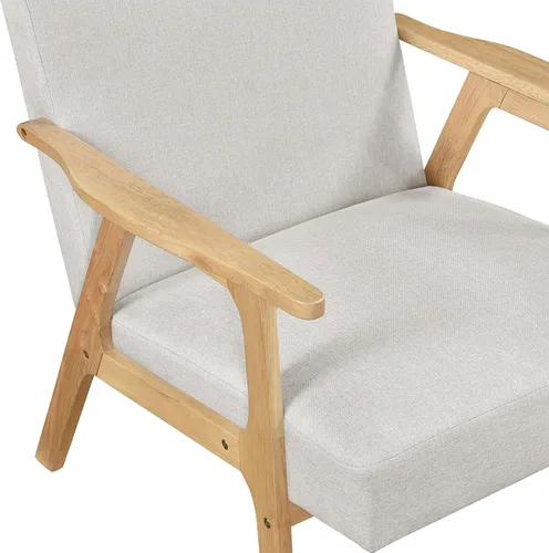 Vista 8 de Lexicon Silla decorativa moderna de mediados de siglo,Marco de madera Beige