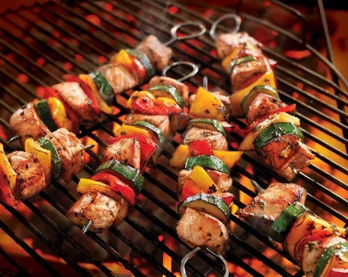 Vista 5 de Pinchos de barbacoa de 10 pulgadas, palitos de metal para barbacoa, paquete de 12 pinchos cuadrados de acero inoxidable, kebob, juegos de kabob