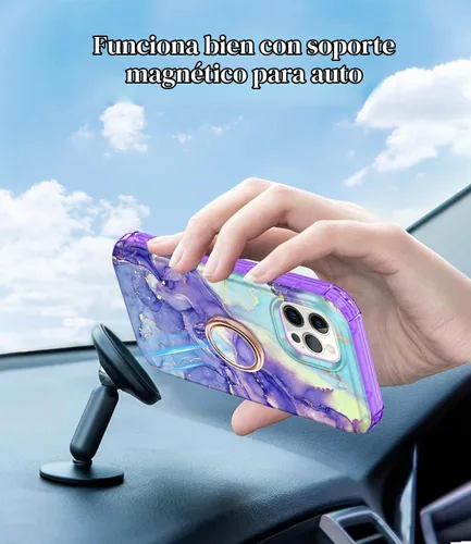 Vista 6 de Btscase Funda para iPhone 12 Pro Max de 6.7 pulgadas, protector de pantalla integrado con soporte de anillo de 360°, cuerpo completo de doble capa