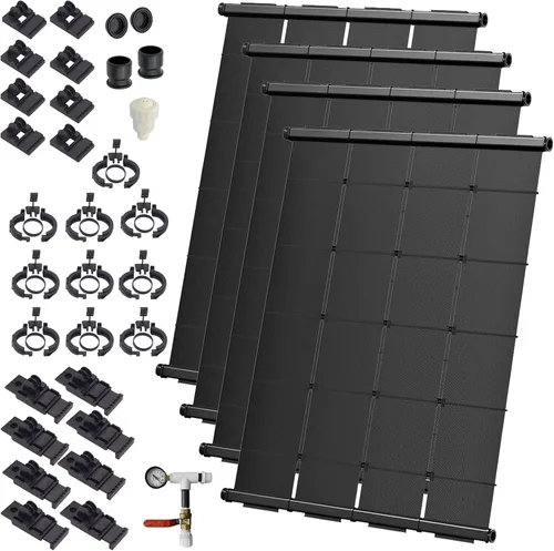 Vista 14 de Kit de bricolaje de calentador solar de piscina de grado industrial, sistema de montaje superior sin tirantes de viento alto y máxima resistencia a