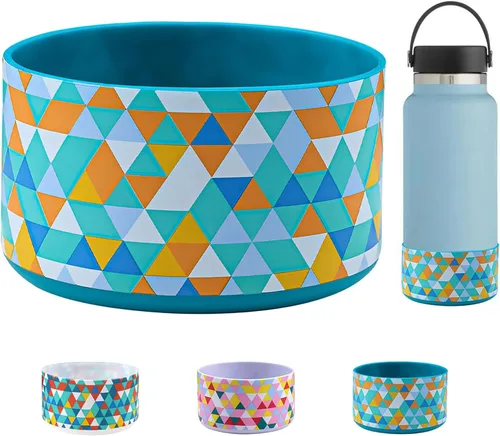 Vista 11 de HEYSKAY Bota protectora de silicona para botella de agua Hydro Flask, botella de agua de boca ancha, protector inferior de silicona antideslizante