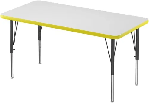 Vista 32 de Correll - Mesa rectangular de 24 x 36 pulgadas, mesa de actividades superior de borrado en seco, altura ajustable (19 a 29), laminado de alta