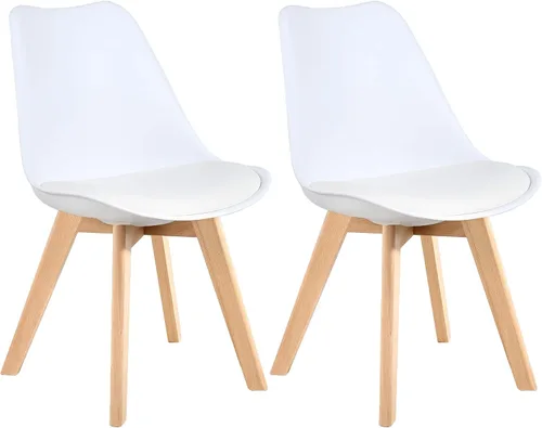 Vista 20 de LSSBOUGHT Sillas de comedor modernas de mediados de siglo con patas de Negro