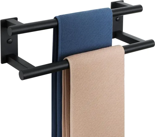 Vista 8 de Alise Toallero doble para baño, soporte para toallas de pared de 24 pulgadas, toalleros para baño, colgador de toallas de acero inoxidable SUS304