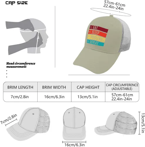 Vista 4 de Dad Hat Eat Sleep Pickleball Repeat Baseball Cap for Women Funny Cap Adjustable