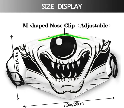 Vista 2 de Divertida máscara facial reutilizable lavable de tela para mujeres hombres decoración de vacaciones adultosadolescentes