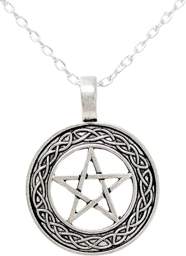 Vista 6 de Collar de estrella de protección celta, sanación mágica, amuleto de bruja pagana, pentagrama, pentagrama, joyería para mujer