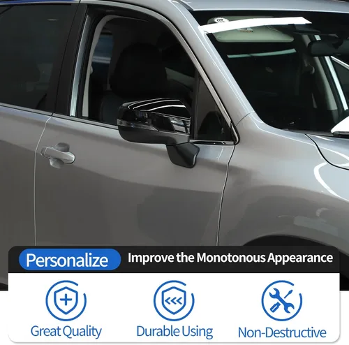 Vista 4 de Cubierta de espejo retrovisor de puerta compatible con Subaru Forester 2019-2024/XV 2019-2022, cubierta de recorte protectora de ABS para espejo