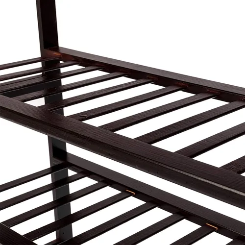 Vista 6 de Zapatero de bambú de pie, 4 niveles, expreso, 100% bambú natural, resistente, ecológico, no tóxico, personalizable, fácil montaje, con capacidad