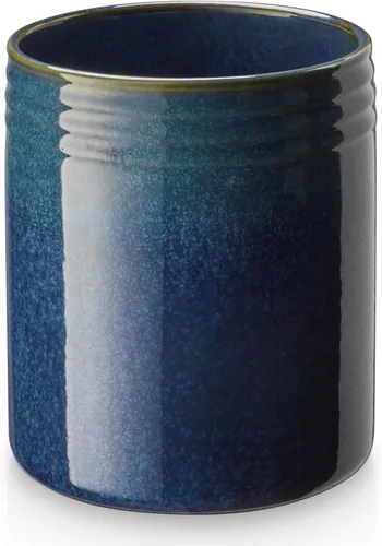 Vista 8 de DOWAN 7.2" Kitchen Utensil Holder, Extra Large Farmhouse Utensil Holders for Countertop, Ceramic Utensil Crock, Anti Slip Cork Bottom Azul