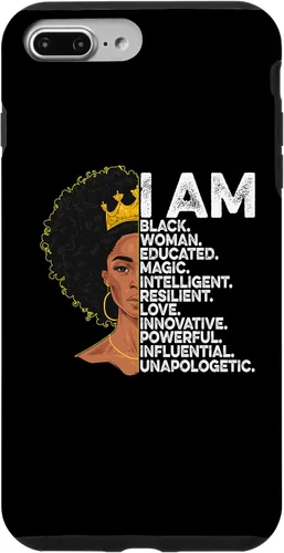 Vista 9 de Funda para iPhone 15 con texto en inglés "I Am Black Woman Educated Black History Month Black Girl