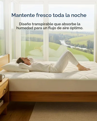 Vista 7 de ViscoSoft Cubrecolchón refrescante tamaño individual, suave y relleno de alta calidad, soporte similar a una nube, acolchado relleno de fibra