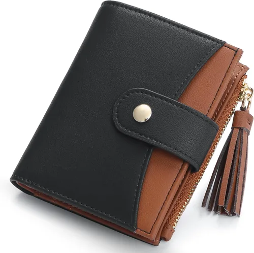 Vista 15 de yiijay Billetera pequeña para mujer, con bloqueo RFID, plegable, delgada, de cuero, para tarjetas de crédito, billetera pequeña con bolsillo