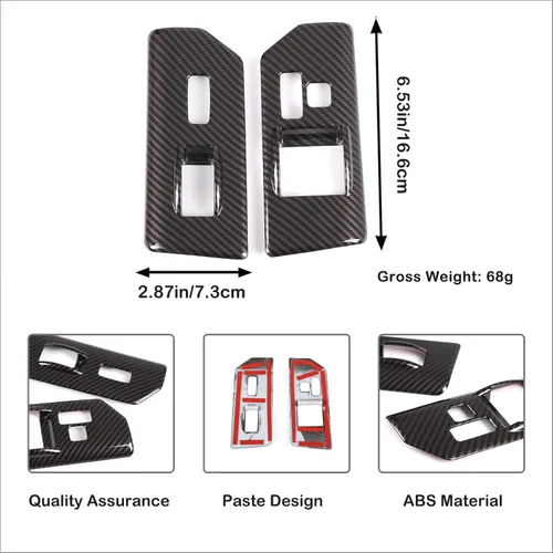 Vista 7 de Aunginsy Cubierta de panel de botón de elevación de vidrio para ventana de puerta, compatible con Toyota FJ Cruiser 2007-2021 para el reposabrazos