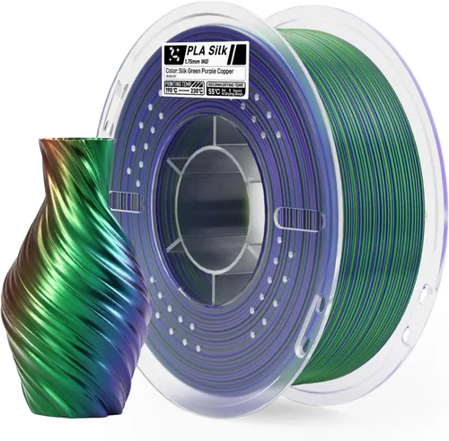 Vista 28 de ELEGOO - Paquete de filamento de seda PLA 1.75mm, filamentos para impresora 3D de doble color con precisión dimensional de +/- 0.05mm, paquete de 4
